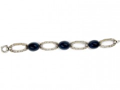 Silver Blue & White Paste Art Deco Bracelet