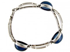 Silver Blue & White Paste Art Deco Bracelet