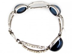 Silver Blue & White Paste Art Deco Bracelet