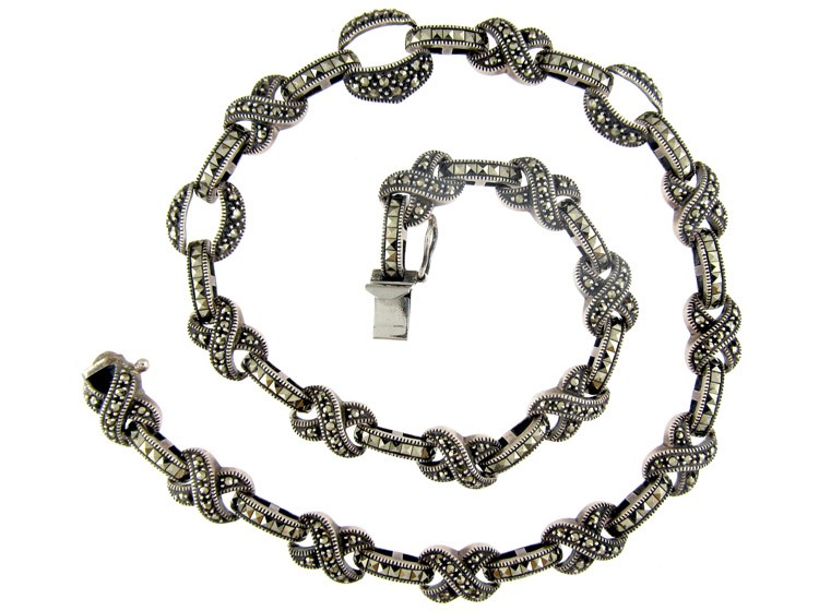 Marcasite & Silver Art Deco Collar