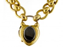 Large Gold Garnet Padlock Victorian Bracelet