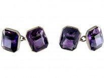 Amethyst 9ct White Gold Cufflinks