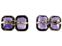 Amethyst 9ct White Gold Cufflinks