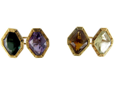 Gold Multistone Cufflinks