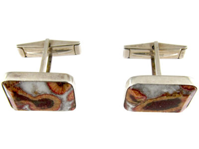 Silver ​& Agate Cufflinks