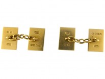 Blue & White Enamel 18ct Gold Cufflinks by Cropp & Farr