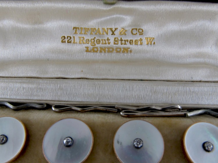 Tiffany & Co. 18ct Gold, Mother of Pearl & Diamond Buttons