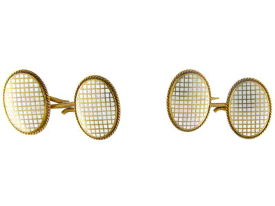 18ct Victorian White Enamel Cufflinks