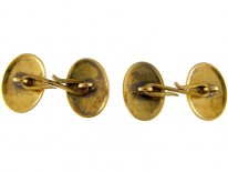 18ct Victorian White Enamel Cufflinks