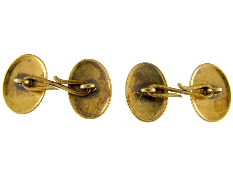 18ct Victorian White Enamel Cufflinks