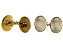 18ct Victorian White Enamel Cufflinks