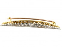Victorian Diamond Crescent Moon Brooch