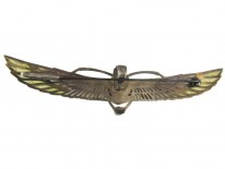 Plique-à-Jour Egyptian Revival Silver Brooch
