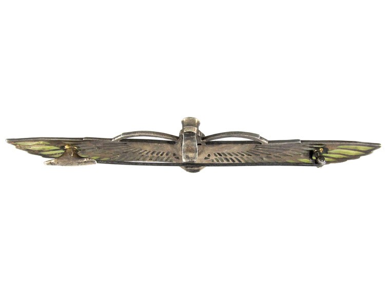 Plique-à-Jour Egyptian Revival Silver Brooch