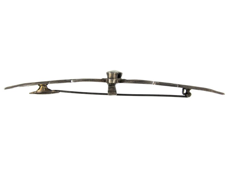 Plique-à-Jour Egyptian Revival Silver Brooch
