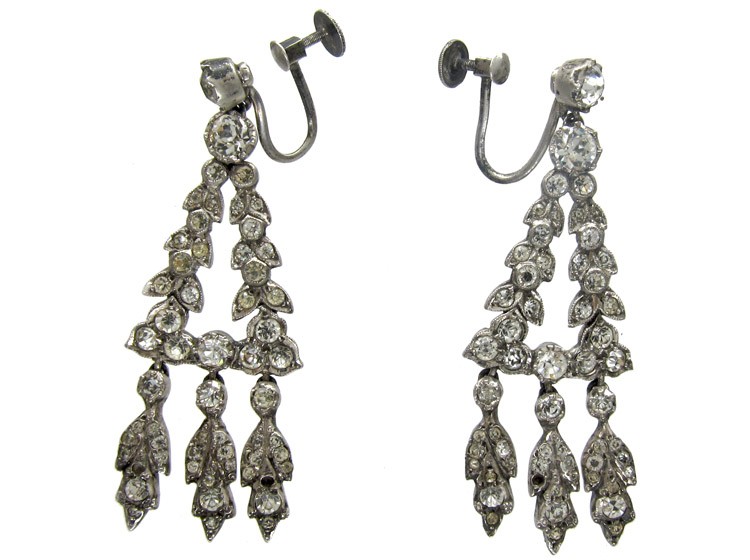 Silver & Paste Victorian Chandelier Earrings