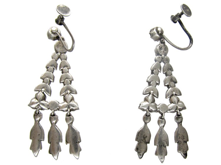 Silver & Paste Victorian Chandelier Earrings