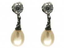 Paste & Faux Pearl Drop Earrings
