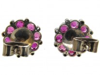 Ruby Pearl & Diamond Cluster Earrings