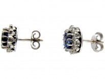 Ceylon Sapphire & Diamond Cluster Earrings