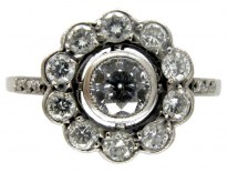Diamond Open Cluster Art Deco Ring