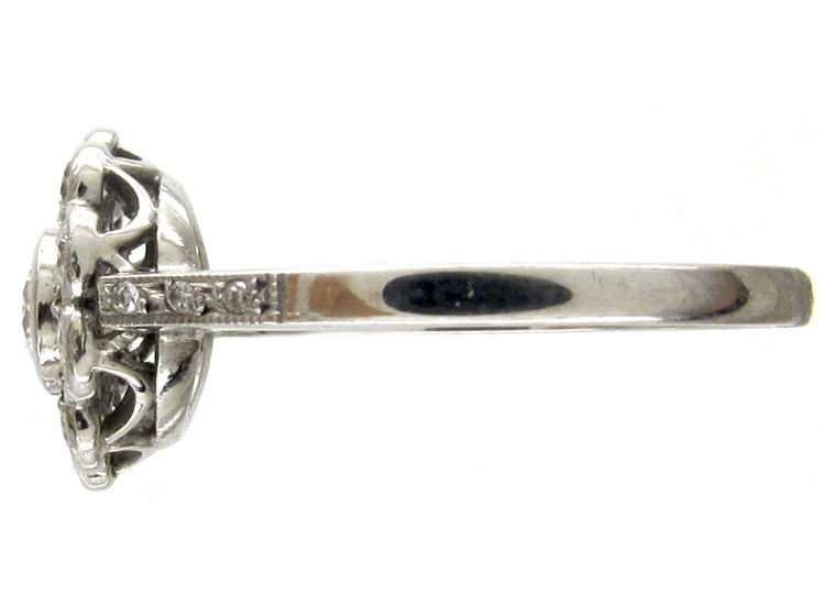 Diamond Open Cluster Art Deco Ring