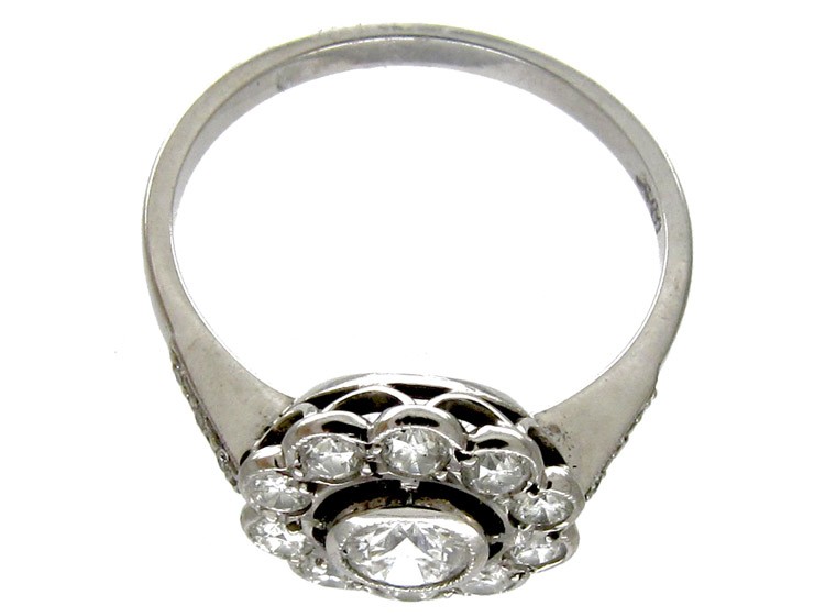 Diamond Open Cluster Art Deco Ring