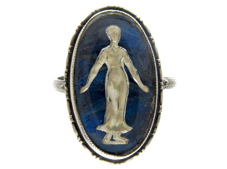Silver Butterfly Wing & Sulphide Lady Ring