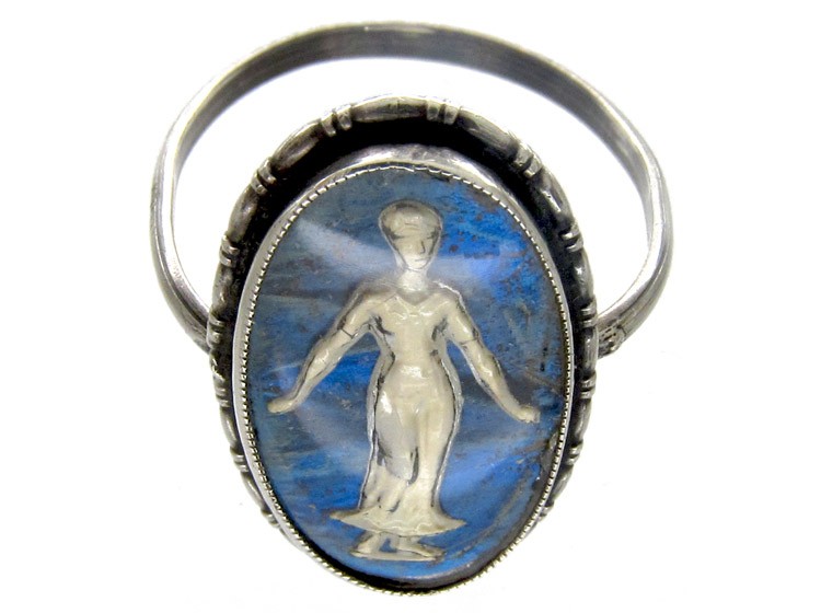 Silver Butterfly Wing & Sulphide Lady Ring