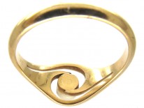 Art Nouveau Natural Pearl 18ct Gold Twist Ring