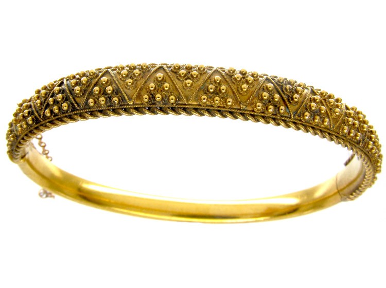 Victorian 15ct Gold Etruscan Bangle