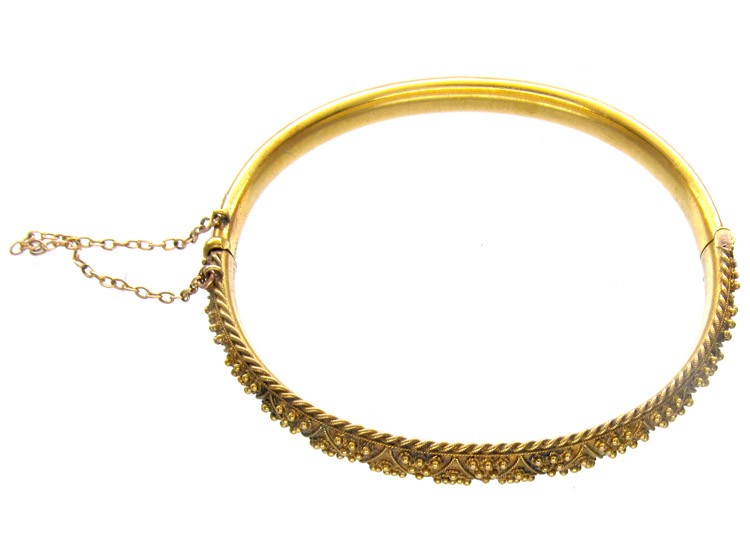 Victorian 15ct Gold Etruscan Bangle