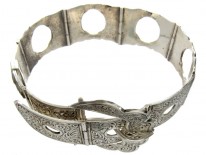 Articulated Victorian Silver Buckle Bangle