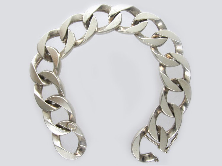 Solid Silver Curb Bracelet