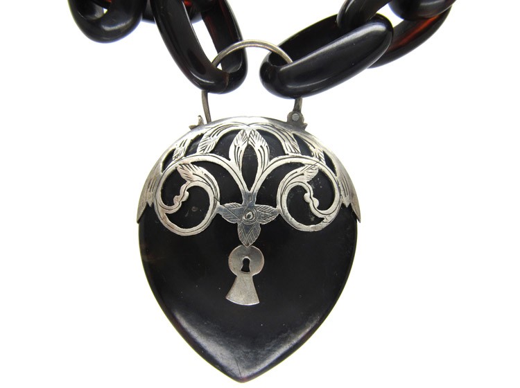 Victorian Tortoiseshell Padlock Bracelet