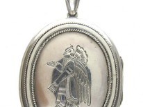 Victorian Silver Assyrian Design Locket