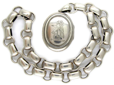 Victorian Silver Assyrian Design Locket