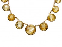 Victorian Citrine Drops Gold Necklace