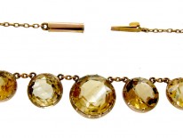 Victorian Citrine Drops Gold Necklace