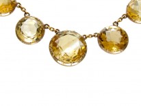 Victorian Citrine Drops Gold Necklace