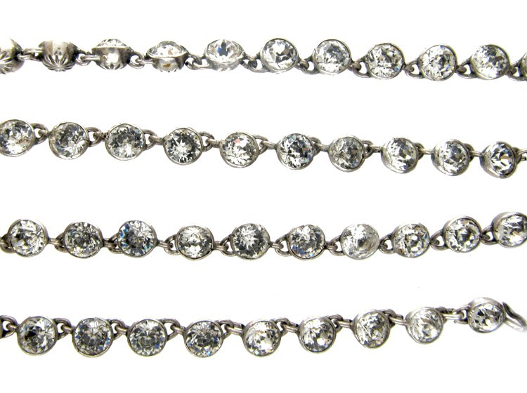 Two Row Silver & Paste Collar