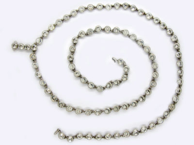 Two Row Silver & Paste Collar