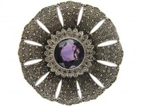 Theodor Farhner Amethyst, Marcasite & Silver Brooch