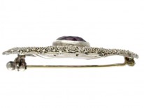 Theodor Farhner Amethyst, Marcasite & Silver Brooch