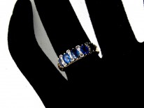 Sapphire & Rose Diamond Five Stone Ring