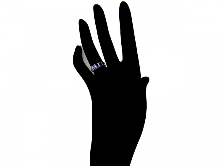 Sapphire & Rose Diamond Five Stone Ring