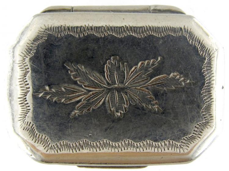 Georgian Silver Bright Cut Engraved Vinaigrette