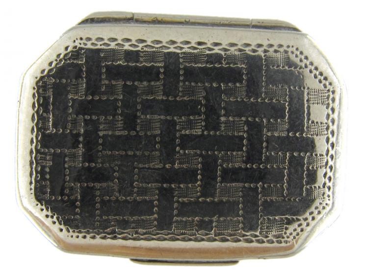 Georgian Silver Bright Cut Engraved Vinaigrette