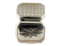 Georgian Silver Bright Cut Engraved Vinaigrette