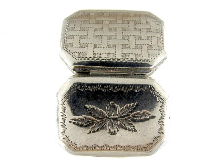 Georgian Silver Bright Cut Engraved Vinaigrette